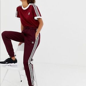 SALE Burgundy adidas sweatpants